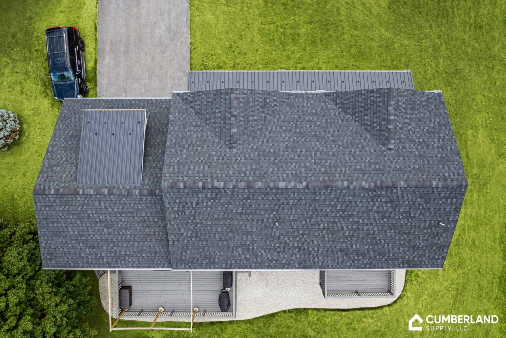 Vinyl BB - Black Titan Shingle - Accent Roofs with Black ABM