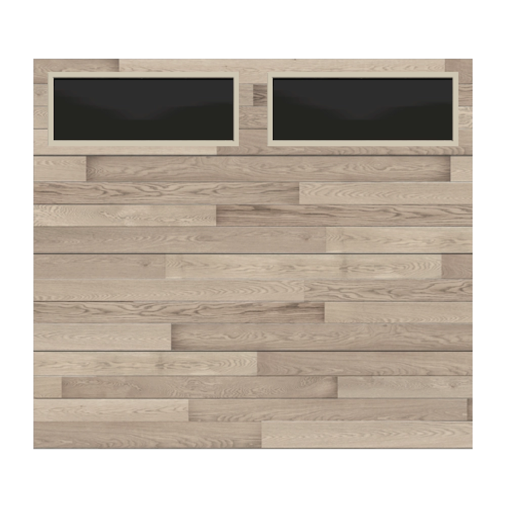 Contemproary Steel Coastal Gray Plank with Tempered Insulated Glass